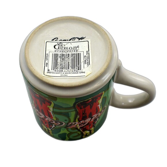 Coca-Cola Rhythm Pop Art Mug - Green Red Collectible 1998 Gibson Coffee Cup - Picture 7 of 7
